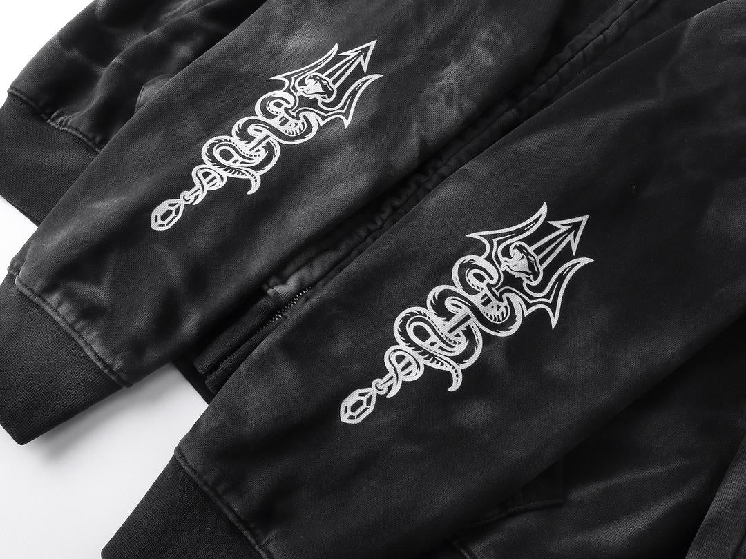 Trappers Club Men’s Oversized Bleached Zip-Up Hoodie