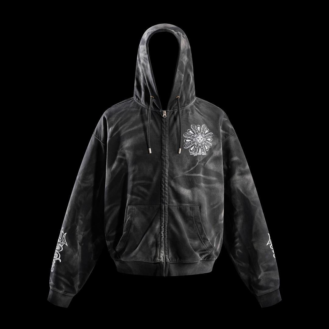 Trappers Club Men’s Oversized Bleached Zip-Up Hoodie