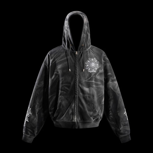 Trappers Club Men’s Oversized Bleached Zip-Up Hoodie