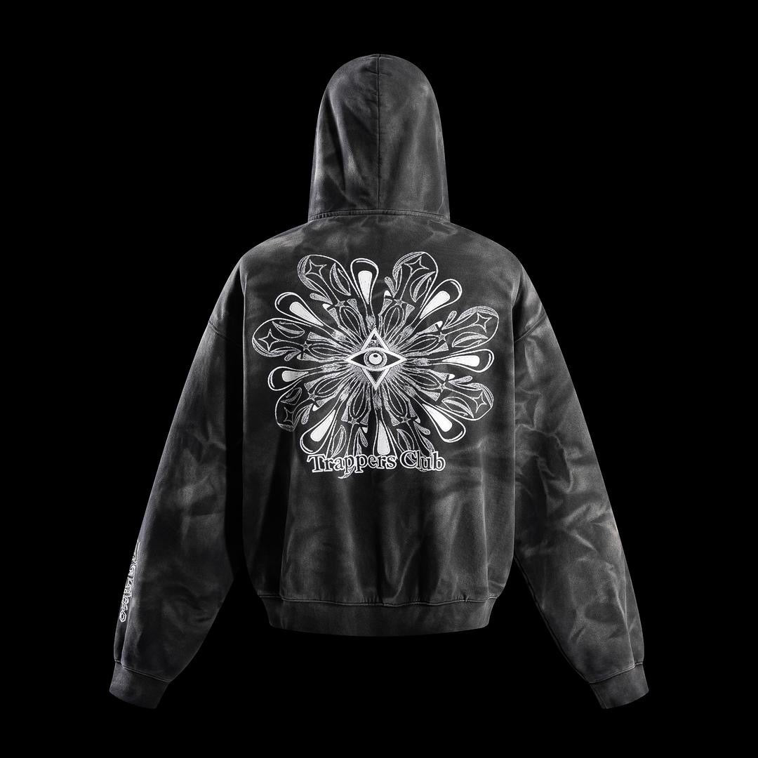 Trappers Club Men’s Oversized Bleached Zip-Up Hoodie