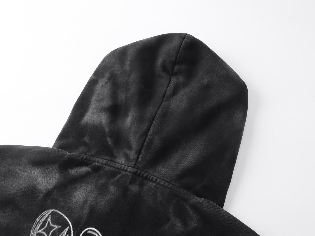 Trappers Club Men’s Oversized Bleached Zip-Up Hoodie